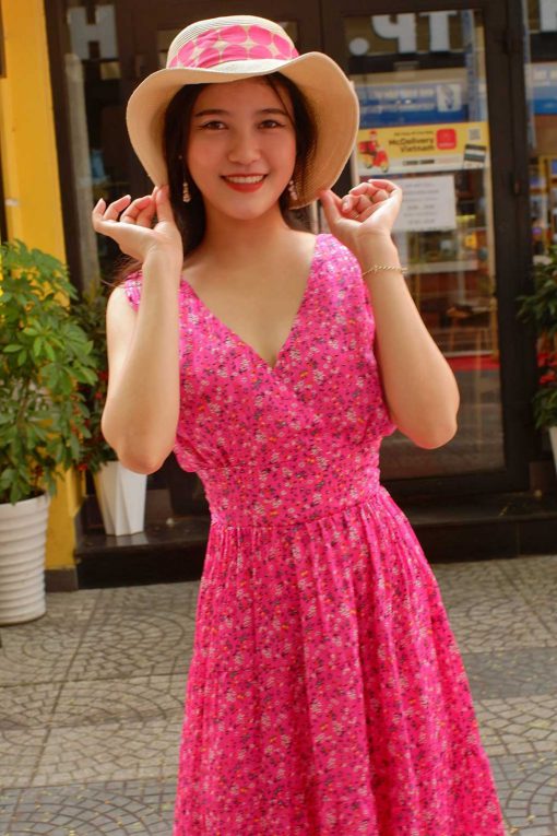 Đầm Maxi voan tơ hoa nhí dáng dài