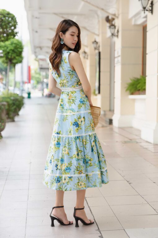 Đầm thiết kế Linen phối ren